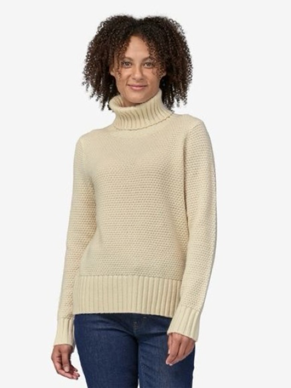 Patagonia Cashmere Turtleneck Cream Sweater Size XL